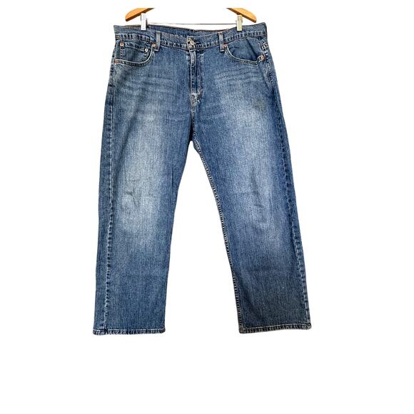 Levis 569 Jeans Mens 36x30 Measures 40x30 Medium Wash Blue Stretch - Picture 1 of 8